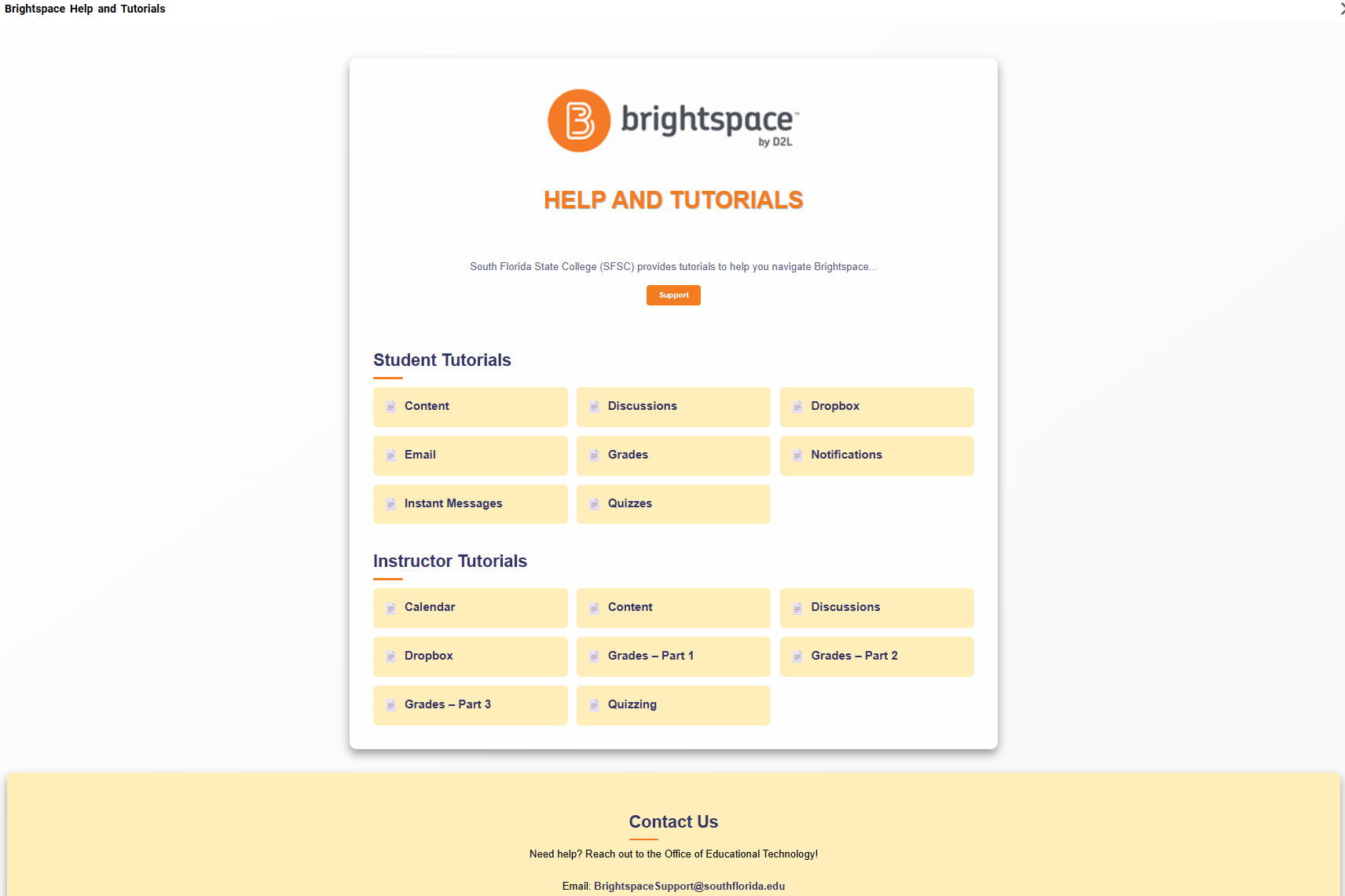 Brightspace Help Ellucian Experience development screenshot